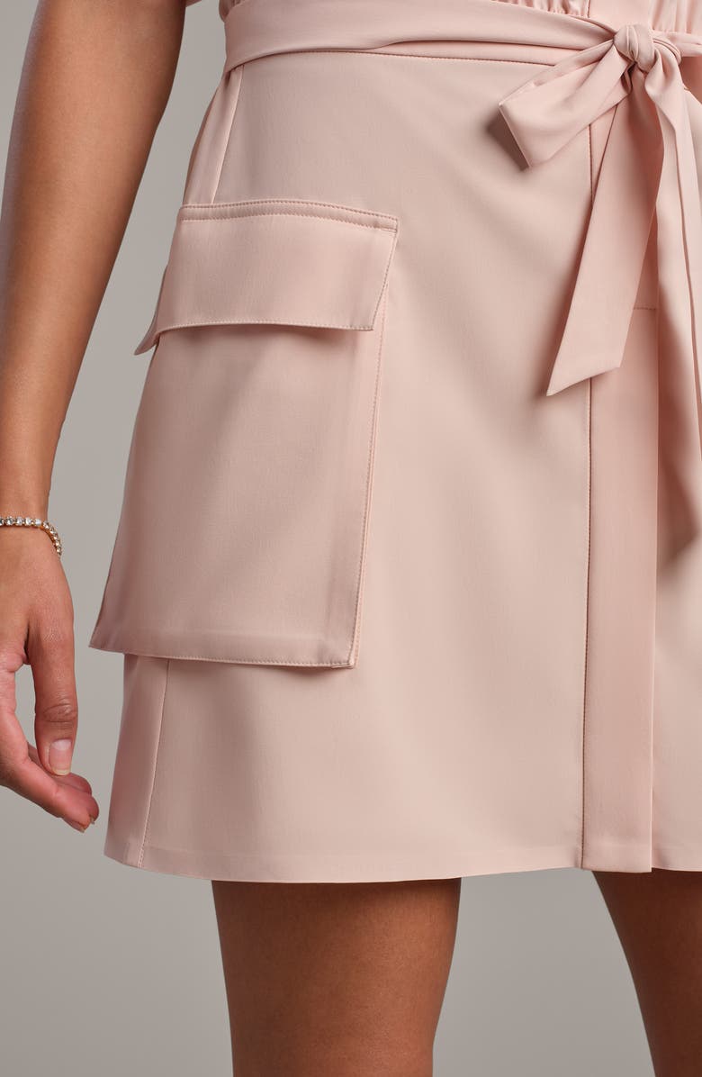 Rhone Mirage Water Repellent Short Sleeve Mini Shirtdress, Alternate, color, Rose Petal