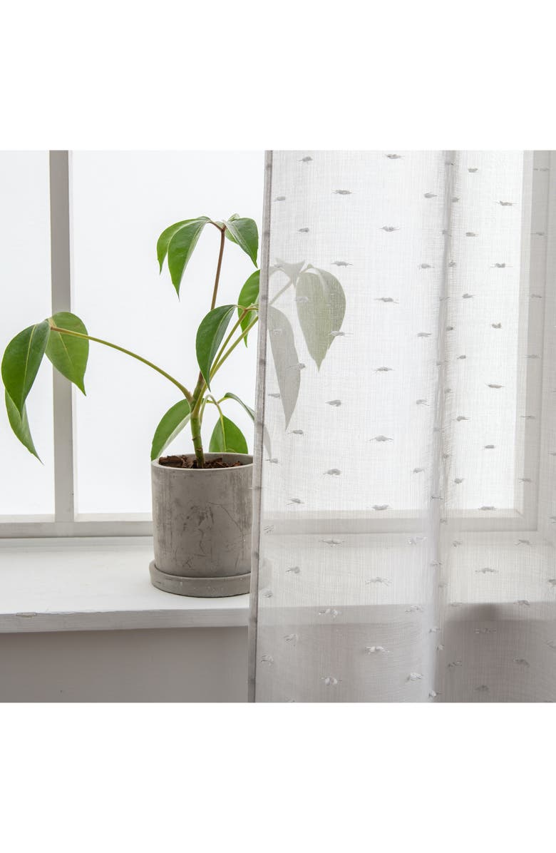 DAINTY HOME Ribbons Set of 2 Sheer Panel Curtains, Alternate, color,