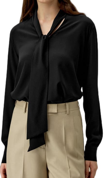 Women's Silk Bowtie Blouse
