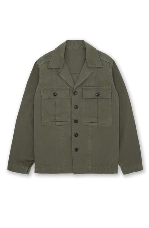 Solomon Herringbone Cotton Overshirt