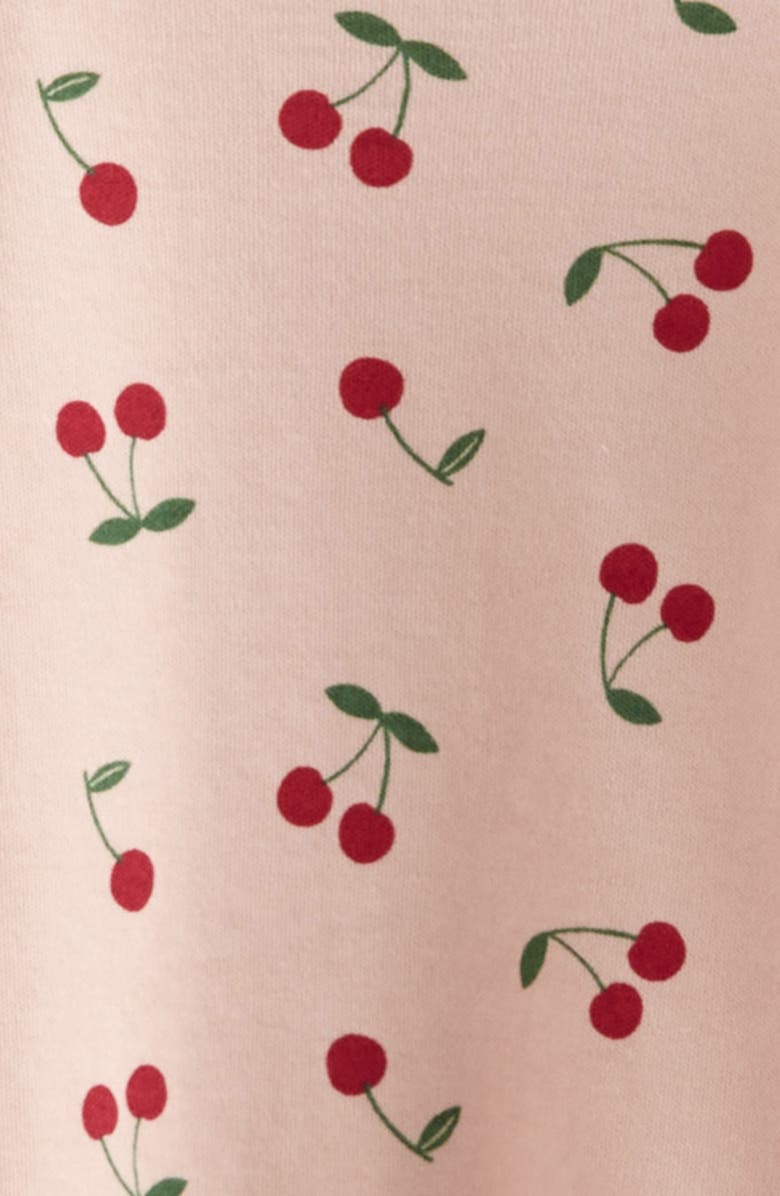 Nordstrom Print Cotton Footie Romper, Alternate, color, Pink Lotus Cherries