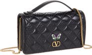 Valentino Garavani Flutterby Quilted Leather Wallet on a Chain