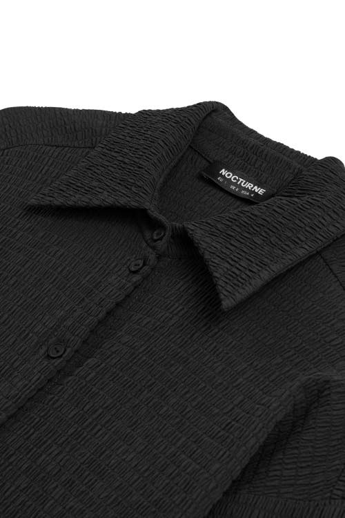 NOCTURNE NOCTURNE CRUMPLED FABRIC DRAPED SHIRT