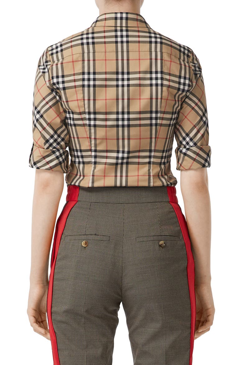 Luka Vintage Check Stretch Cotton Twill Shirt, Alternate, color, ARCHIVE BEIGE IP CHK