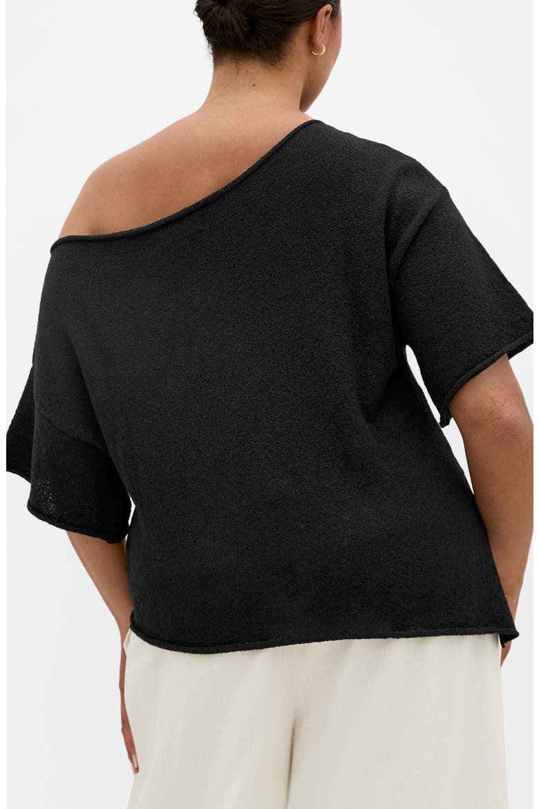 One-Shoulder Top, Alternate, color, BLACK
