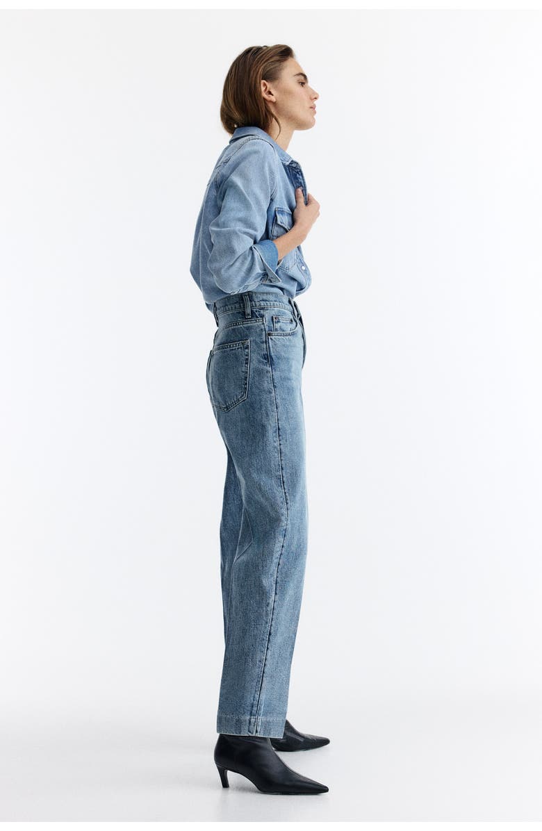 H&M Barrel High Ankle Jeans, Alternate, color, Light Denim Blue