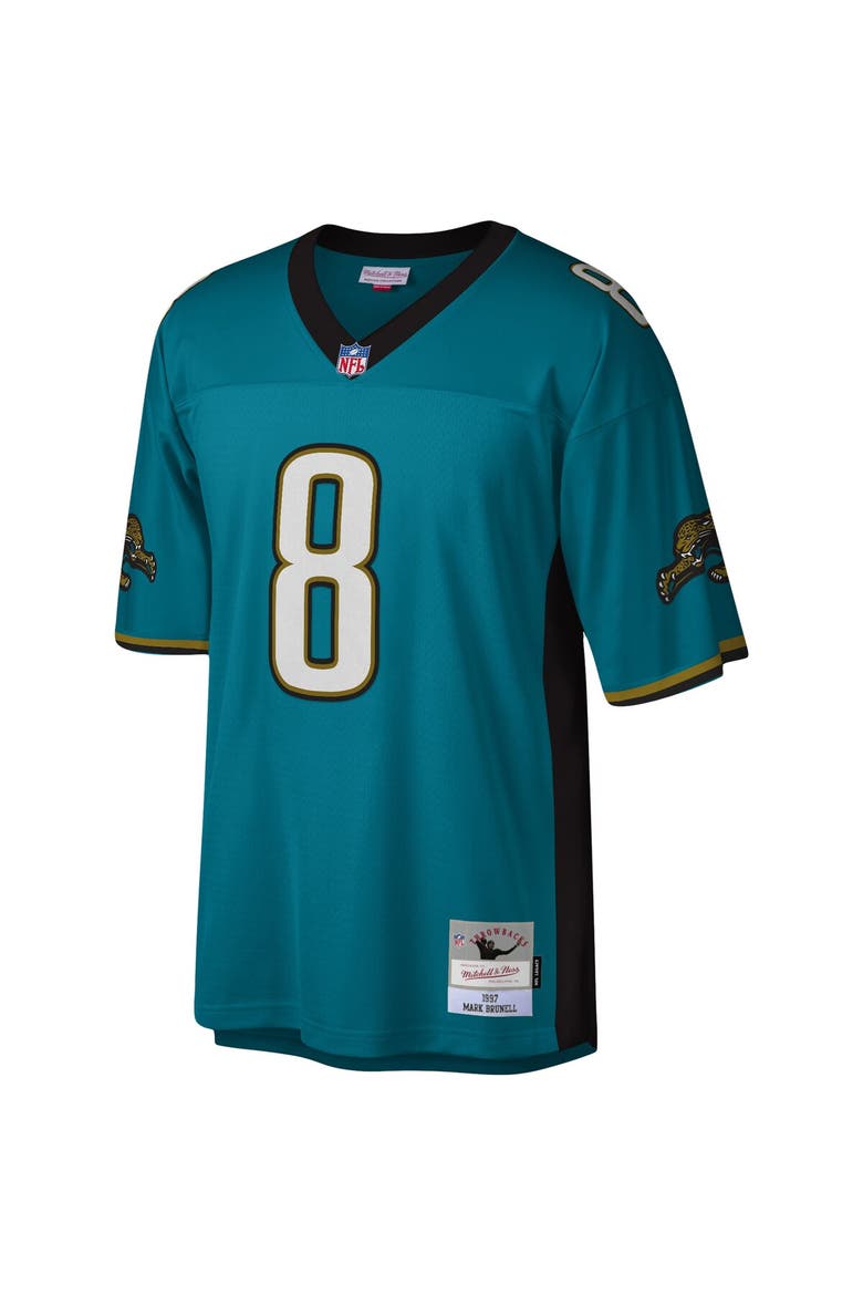 Men's Mitchell & Ness Mark Brunell Teal Jacksonville Jaguars Legacy Replica Jersey, Alternate, color, Teal