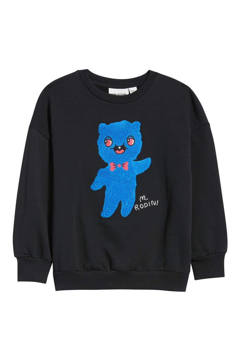 Kids' Alien Chenille Appliqué Sweatshirt, Main, color, BLACK
