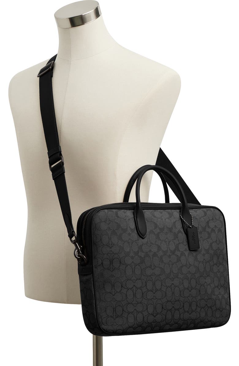 COACH Theo Logo Jacquard Briefcase, Alternate, color,