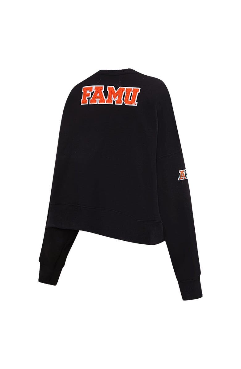 Post Women's Pro Standard Black Florida A&M Rattlers Classic 3-Hit Pullover Sweatshirt, Alternate, color, 