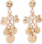 SAACHI Hammered Coin Chandelier Drop Earrings