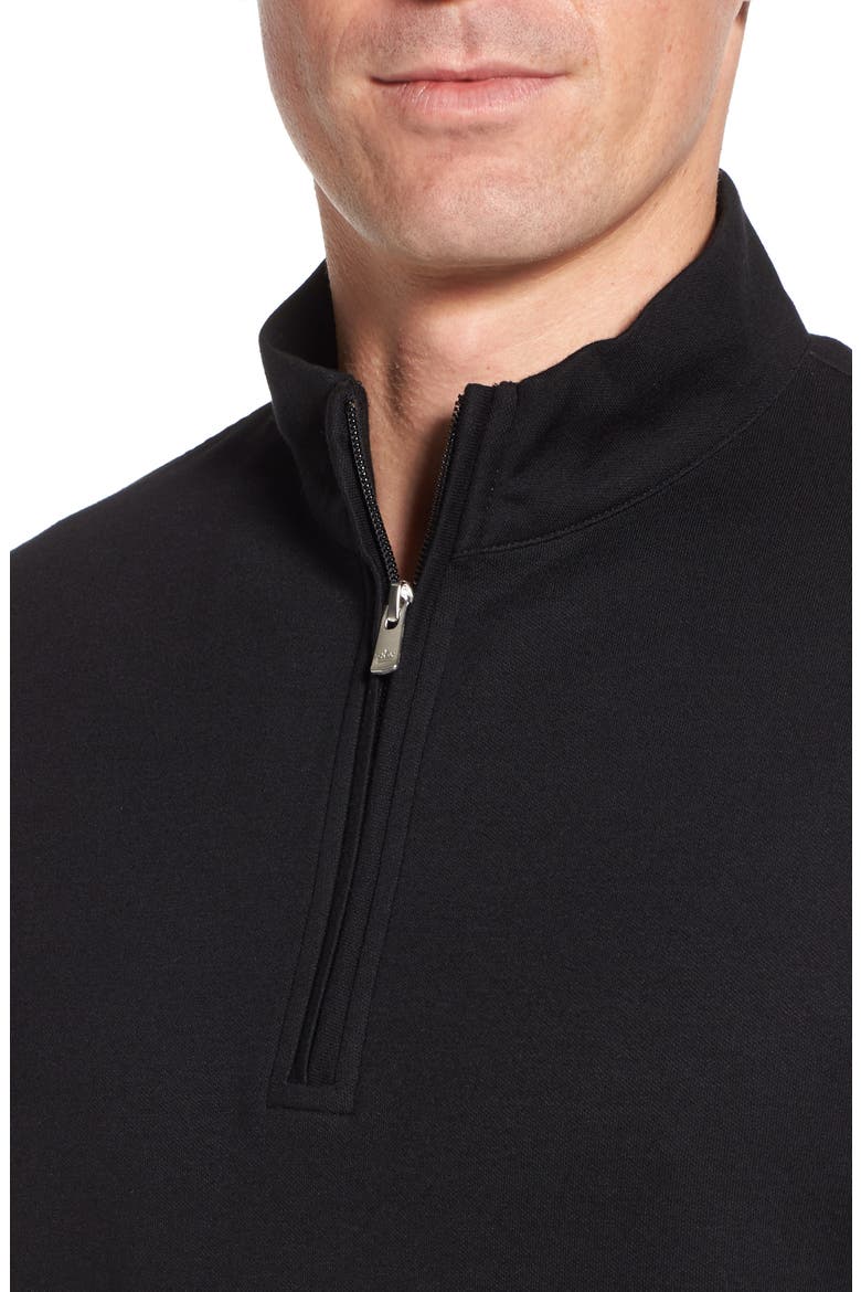 Crown Comfort Jersey Quarter Zip Pullover, Alternate, color, BLACK