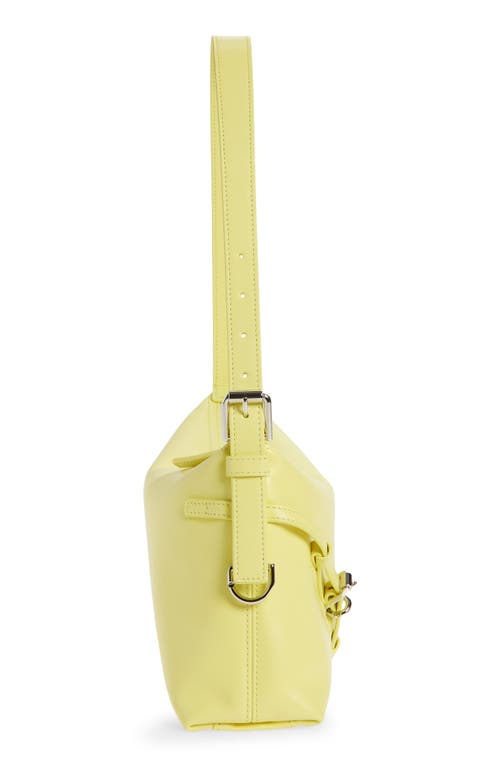 Givenchy Voyou Mini Curved Leather Shoulder Bag In Yellow