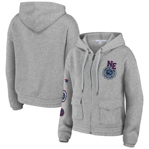 Women's WEAR by Erin Andrews Heather Gray New England Patriots Full-Zip Hoodie