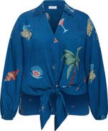 City Chic Tia Oversize Tie Front Top