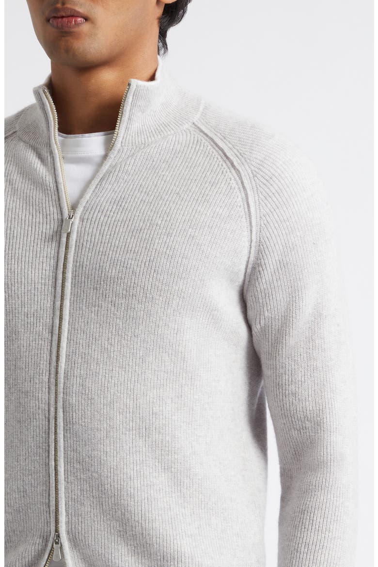 Tipped Cashmere Zip Cardigan, Alternate, color, 13-02 LT GRY SND WHT