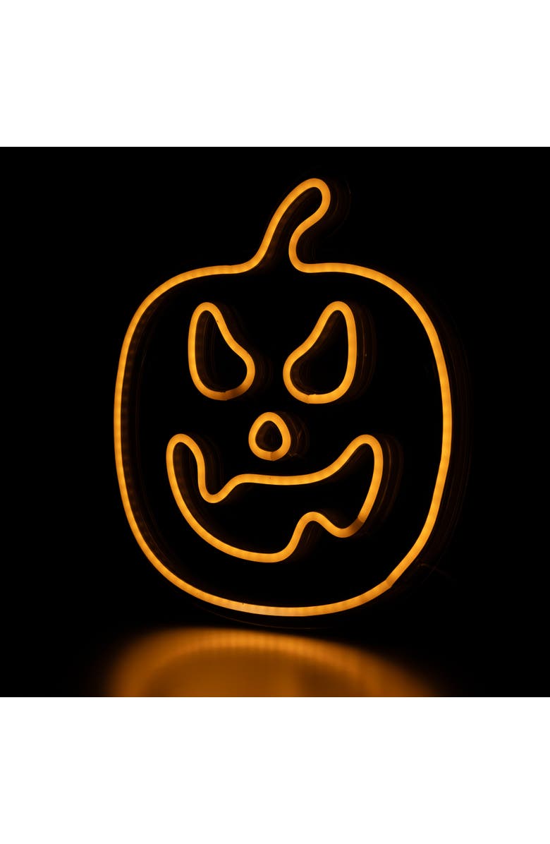 Northlight LED Jack-O-Lantern Neon Lighted Halloween Wall or Window Decoration - 15" - Orange, Alternate, color, Orange