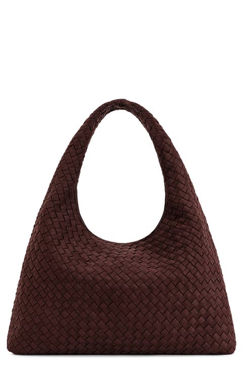 Laura Woven Faux Suede Shoulder Bag