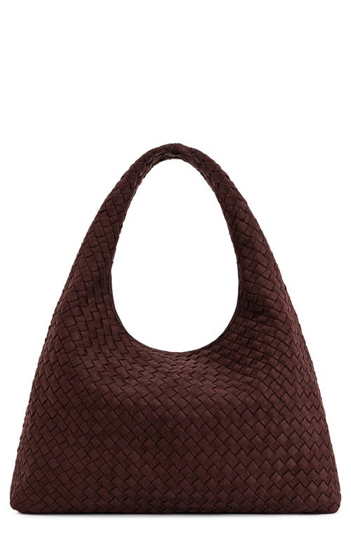 JW PEI Laura Woven Faux Suede Shoulder Bag in Dark Brown at Nordstrom