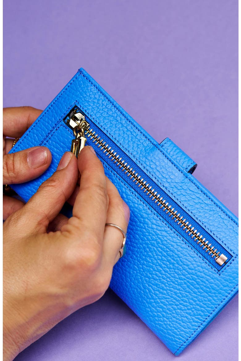 Ascot Long Slim Wallet, Alternate, color, Azure
