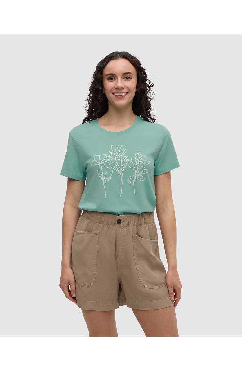 tentree Summer Flora T-Shirt, Main, color, Turquoise Sky/Vintage White