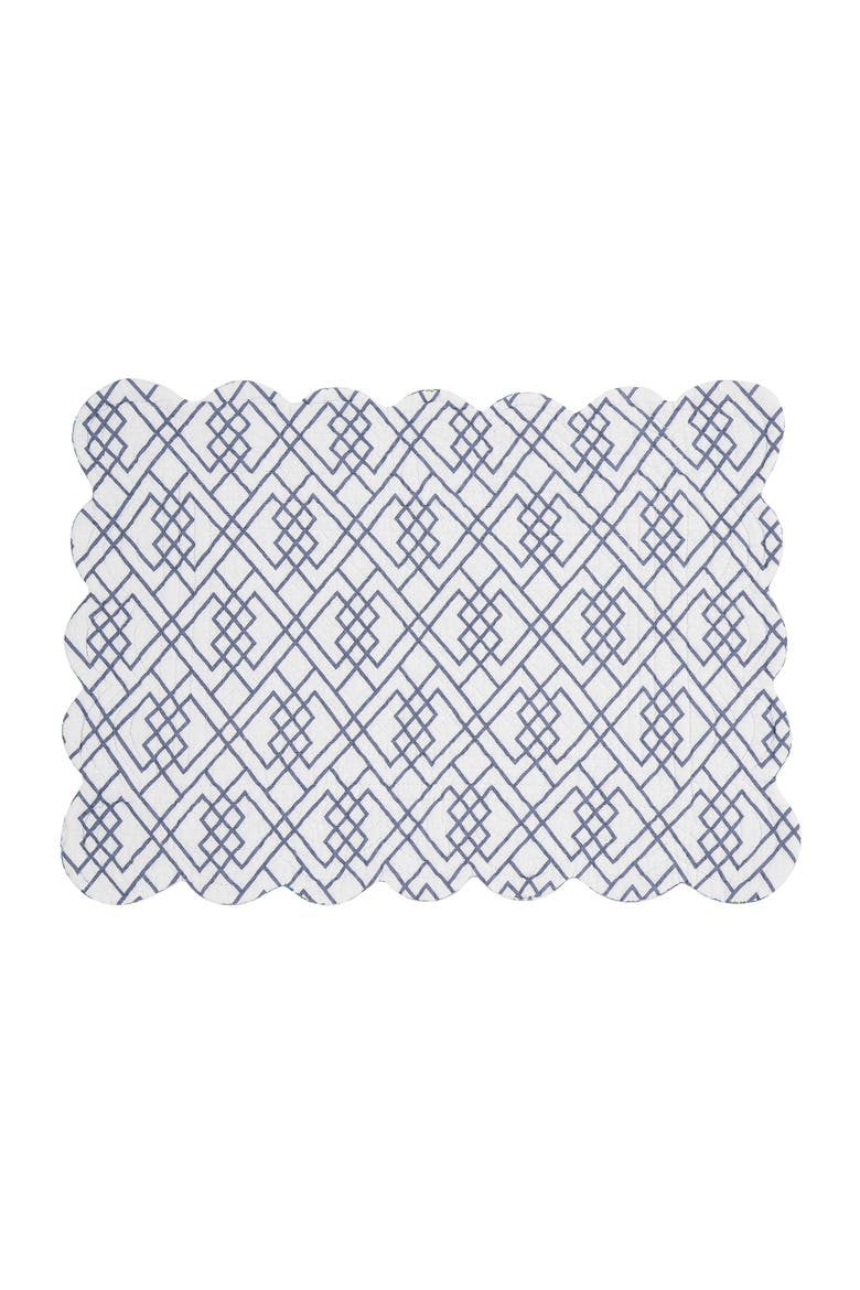Juliet Quilted Reversible Bright Paisley Placemats Set of 6 13" x 19", Alternate, color, Blue