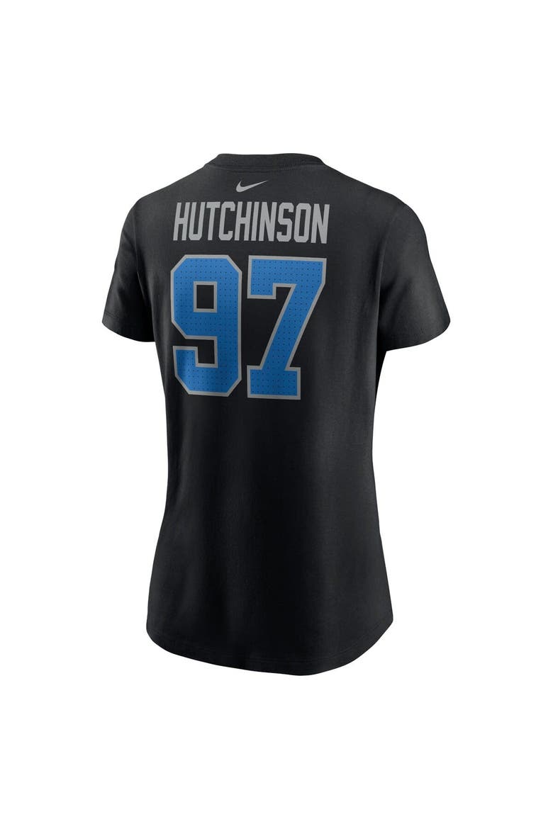 Women's Nike Aidan Hutchinson Black Detroit Lions Player Name & Number T-Shirt, Alternate, color, Black