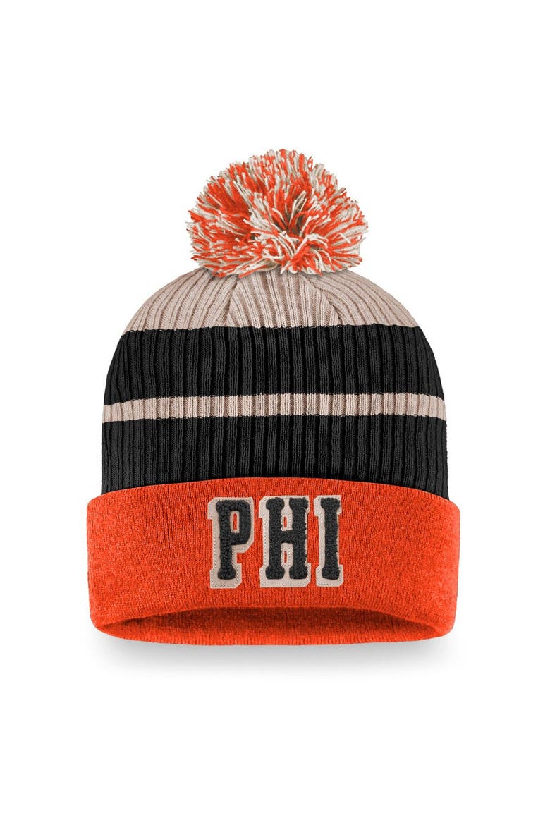 Men's Fanatics Branded Orange Philadelphia Flyers True Classics Cuffed Knit Hat with Pom, Main, color, Orange