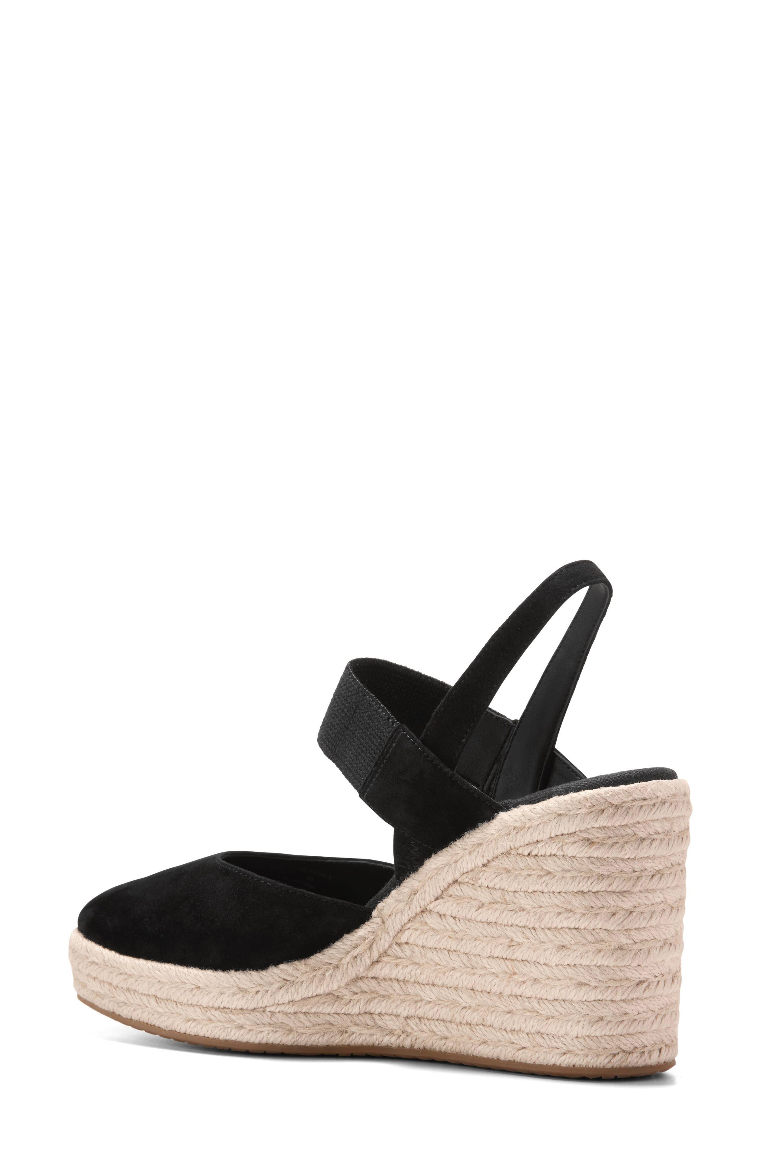 Cole Haan Kenna Espadrille Wedge Sandal, Alternate, color, Black Suede / Black Elastic