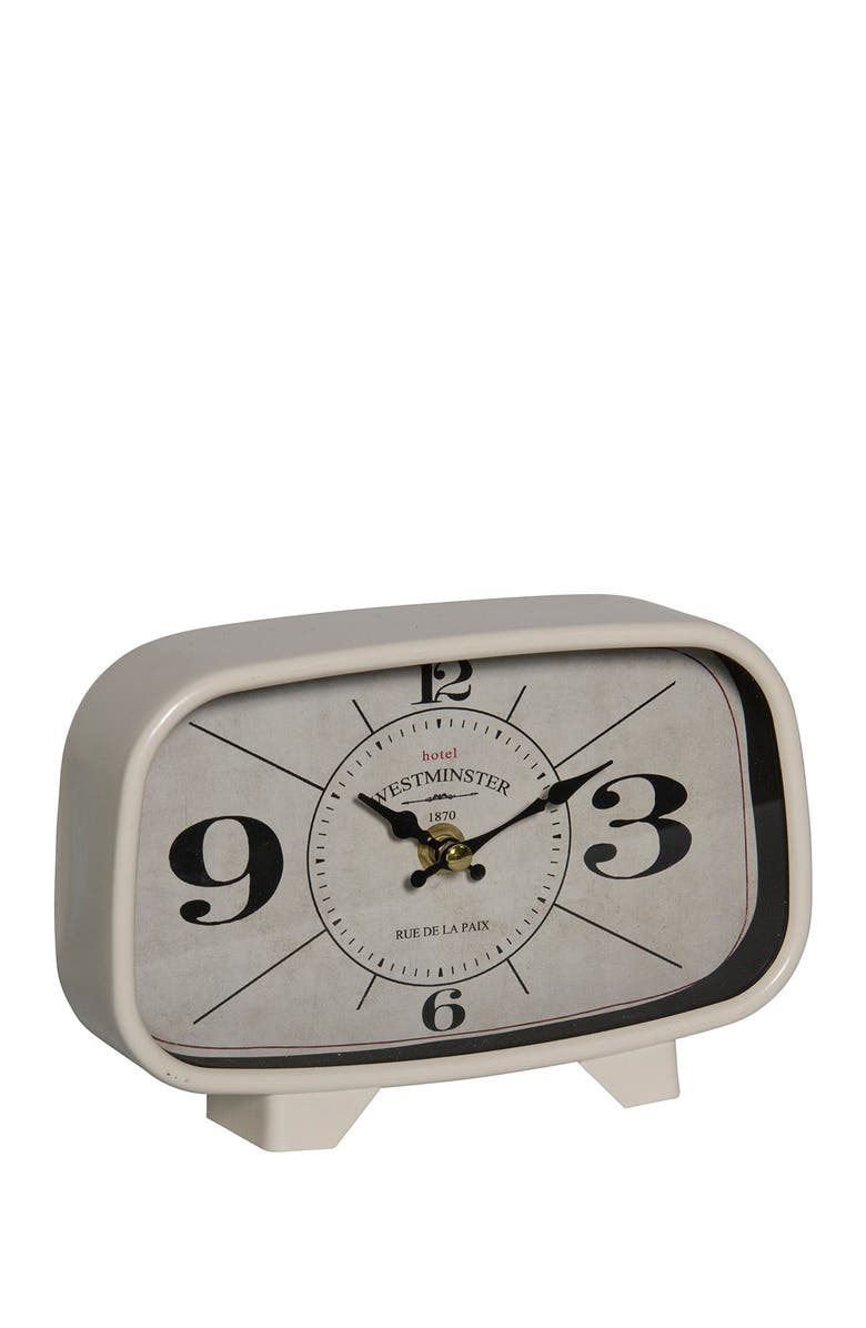 VIP International Metal Table Clock - Black/White, Alternate, color, 