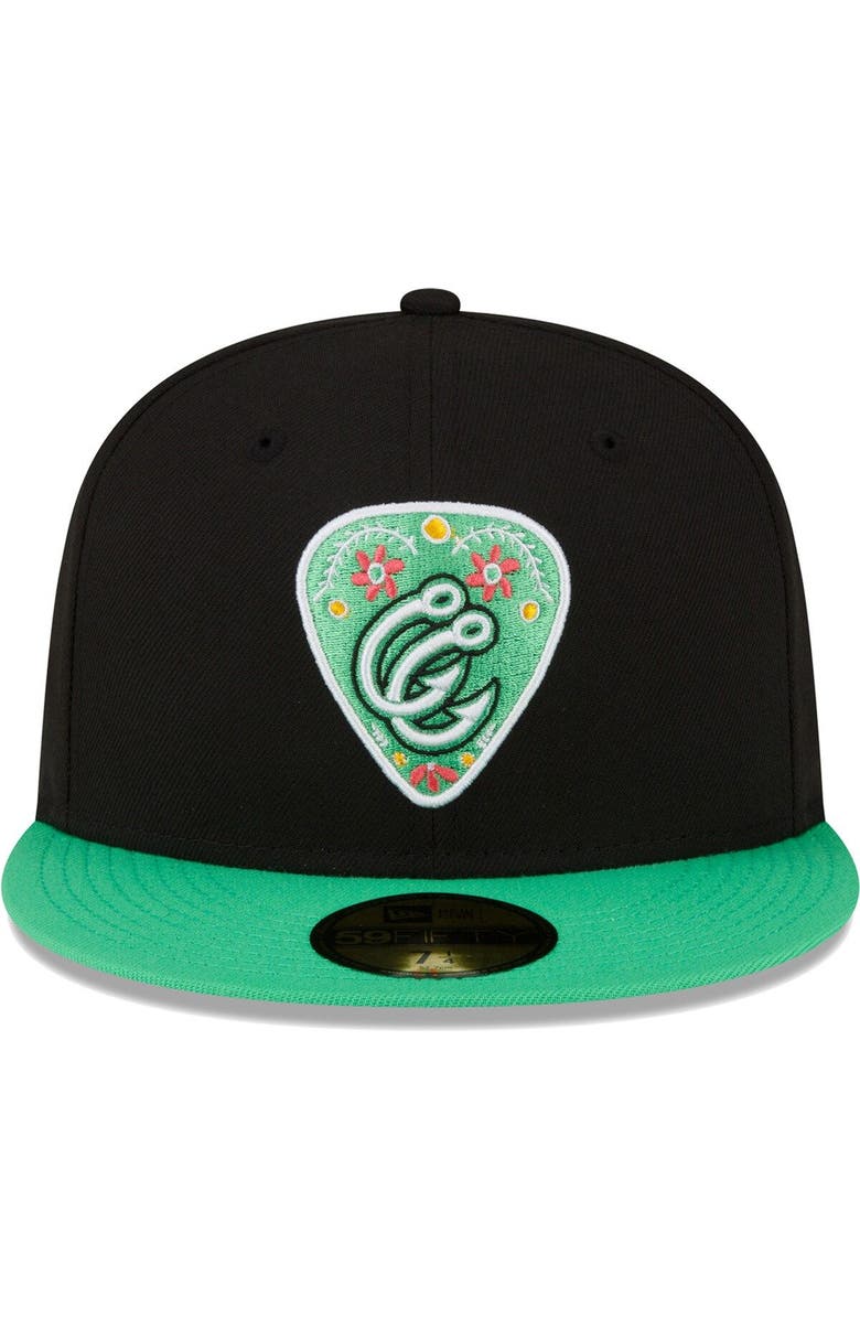 New Era Men's New Era Black/Green Corpus Christi Hooks Copa De La Diversion 59FIFTY Fitted Hat, Alternate, color, Black