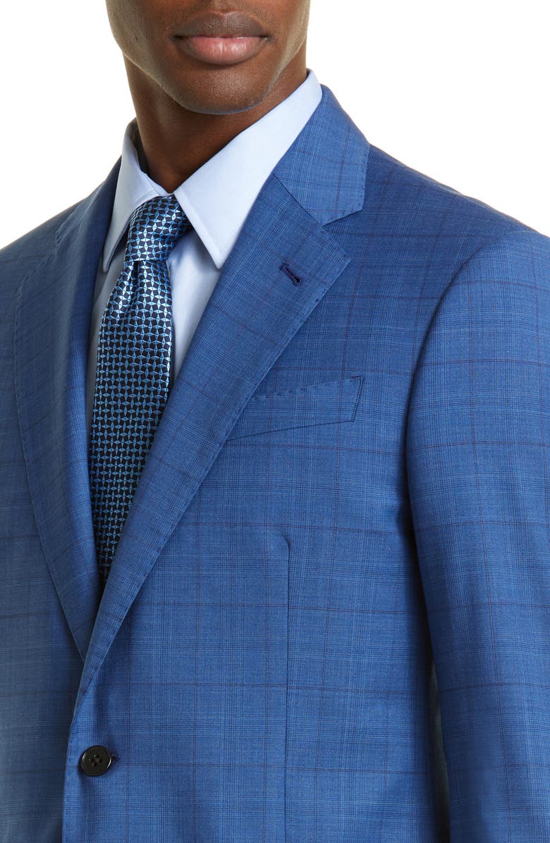 Emporio Armani Shadow Windowpane Plaid Wool Suit, Alternate, color, 