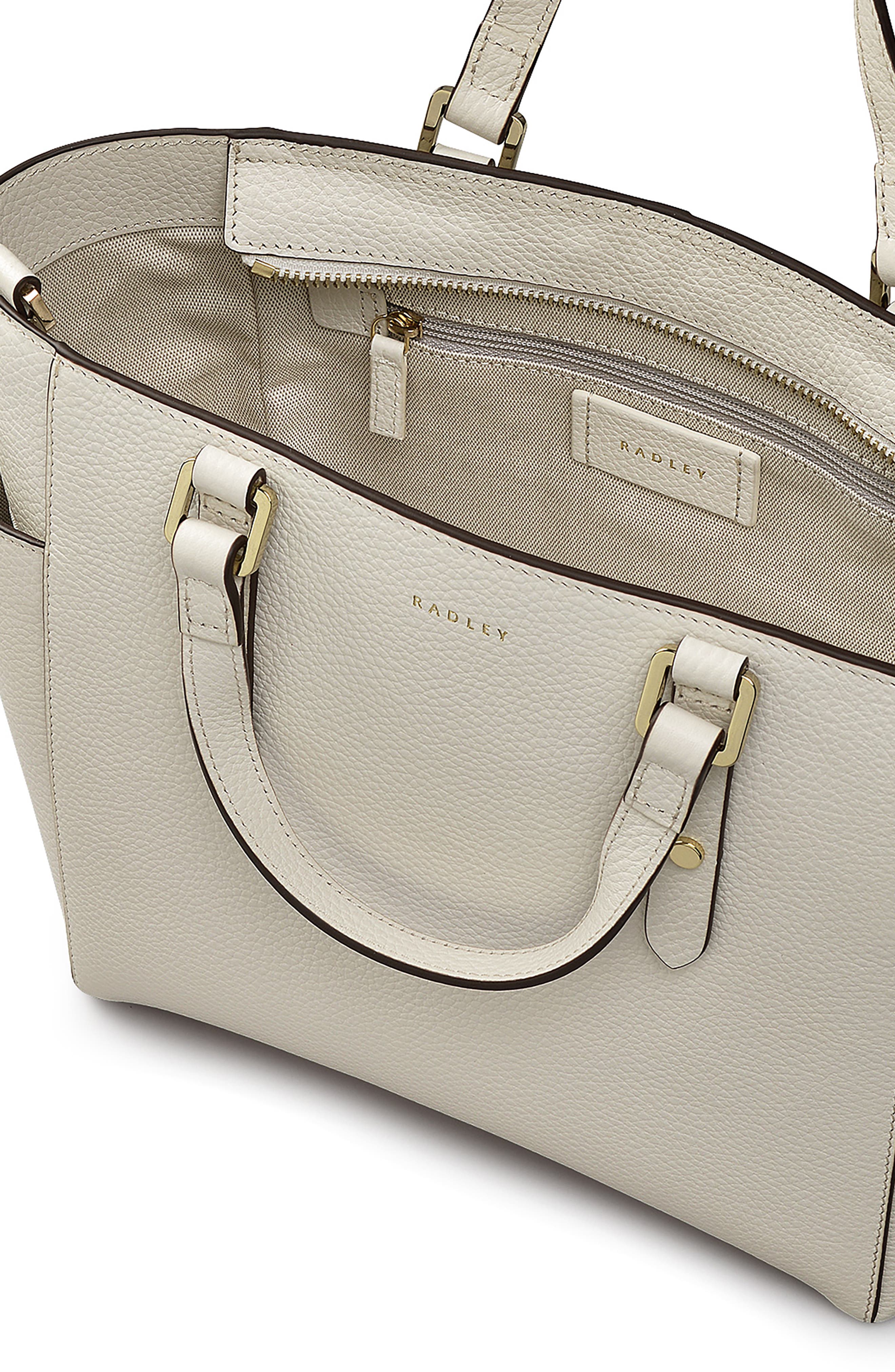 Radley Silk Street Medium Ziptop Satchel Bag, Alternate, color, Chalk