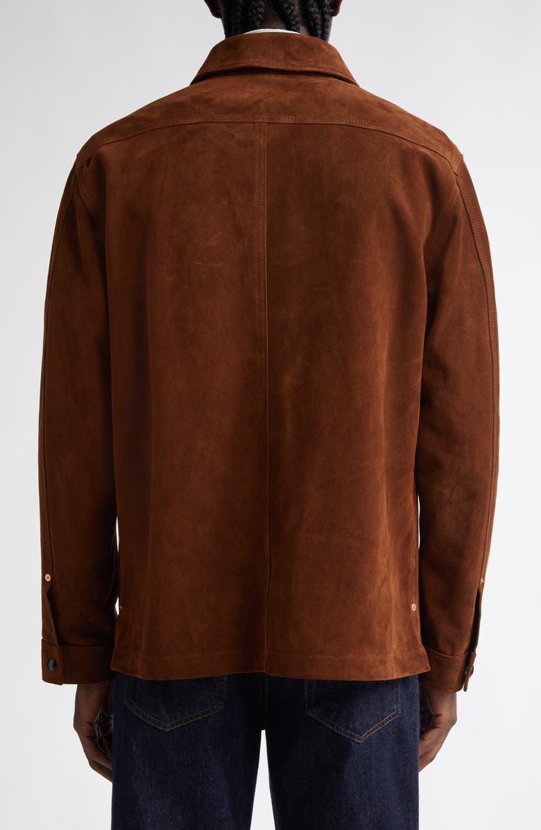 Drake's Suede Button-Up Overshirt, Alternate, color,