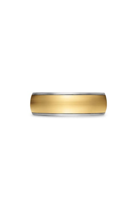 Streamline Band Ring in Sterling Silver with 18K Yellow Gold, 7.6mm