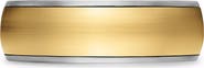 David Yurman Streamline Band Ring in Sterling Silver with 18K Yellow Gold, 7.6mm