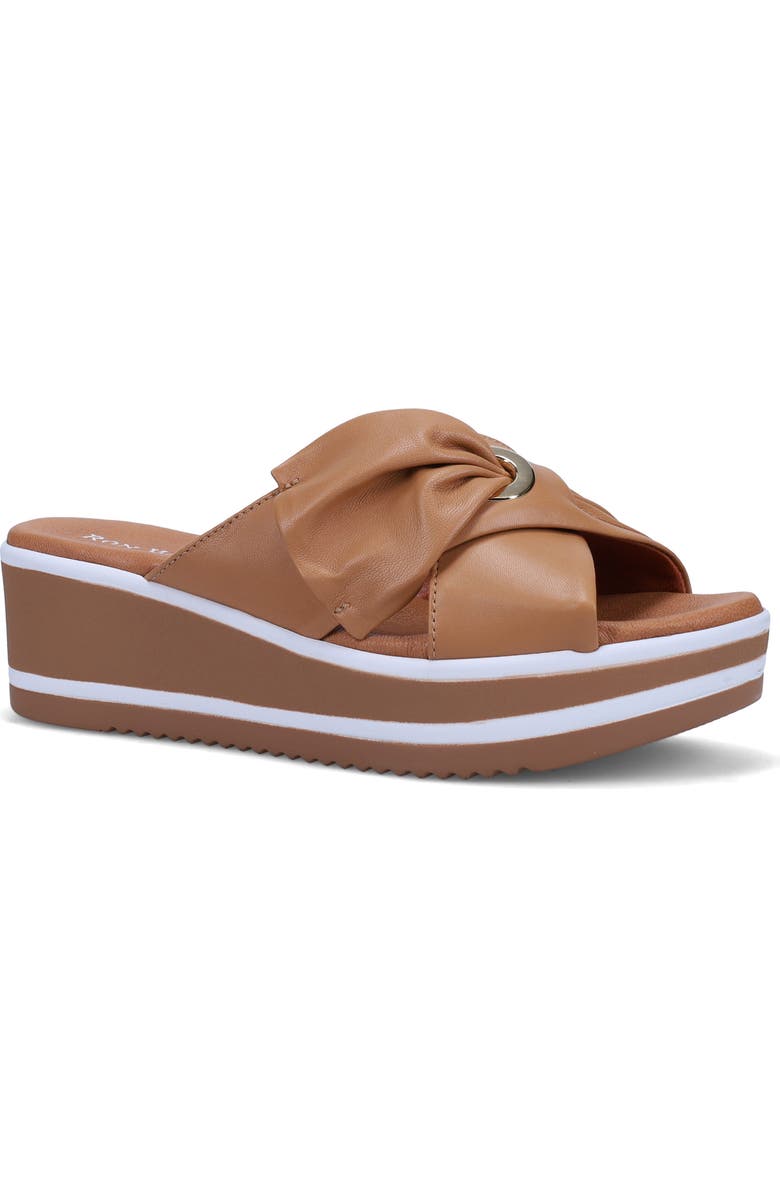 Ron White Patrika Platform Wedge Slide Sandal, Main, color, Caramel