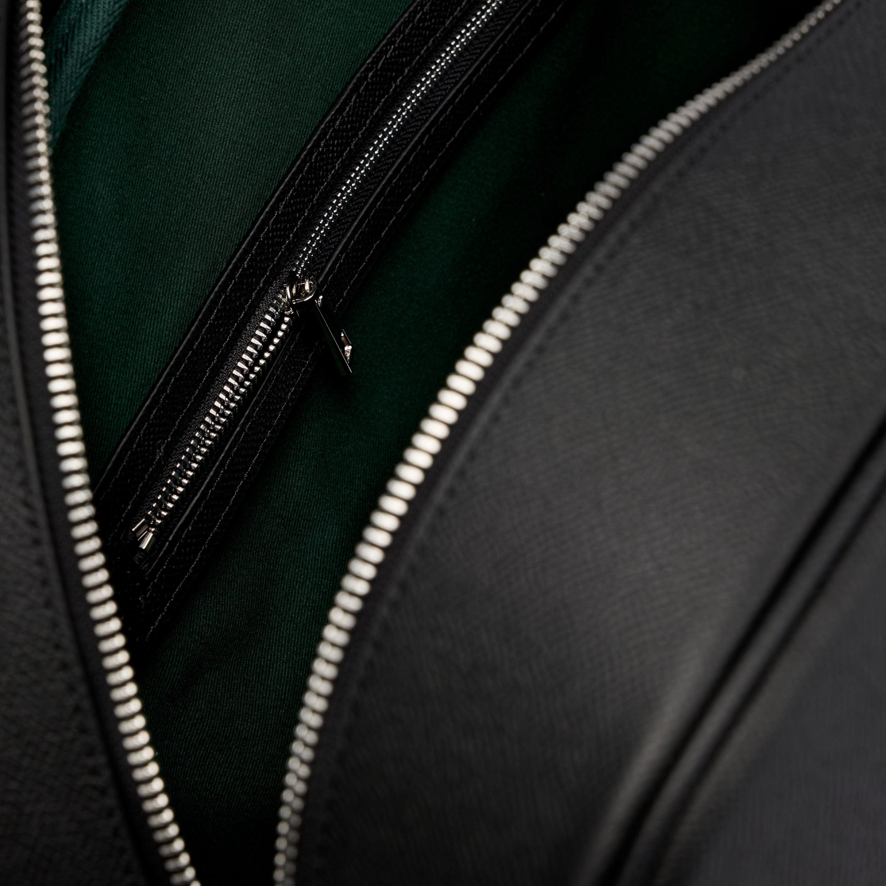 Pebble Calf Leather Briefcase Duffle, Alternate, color, Black