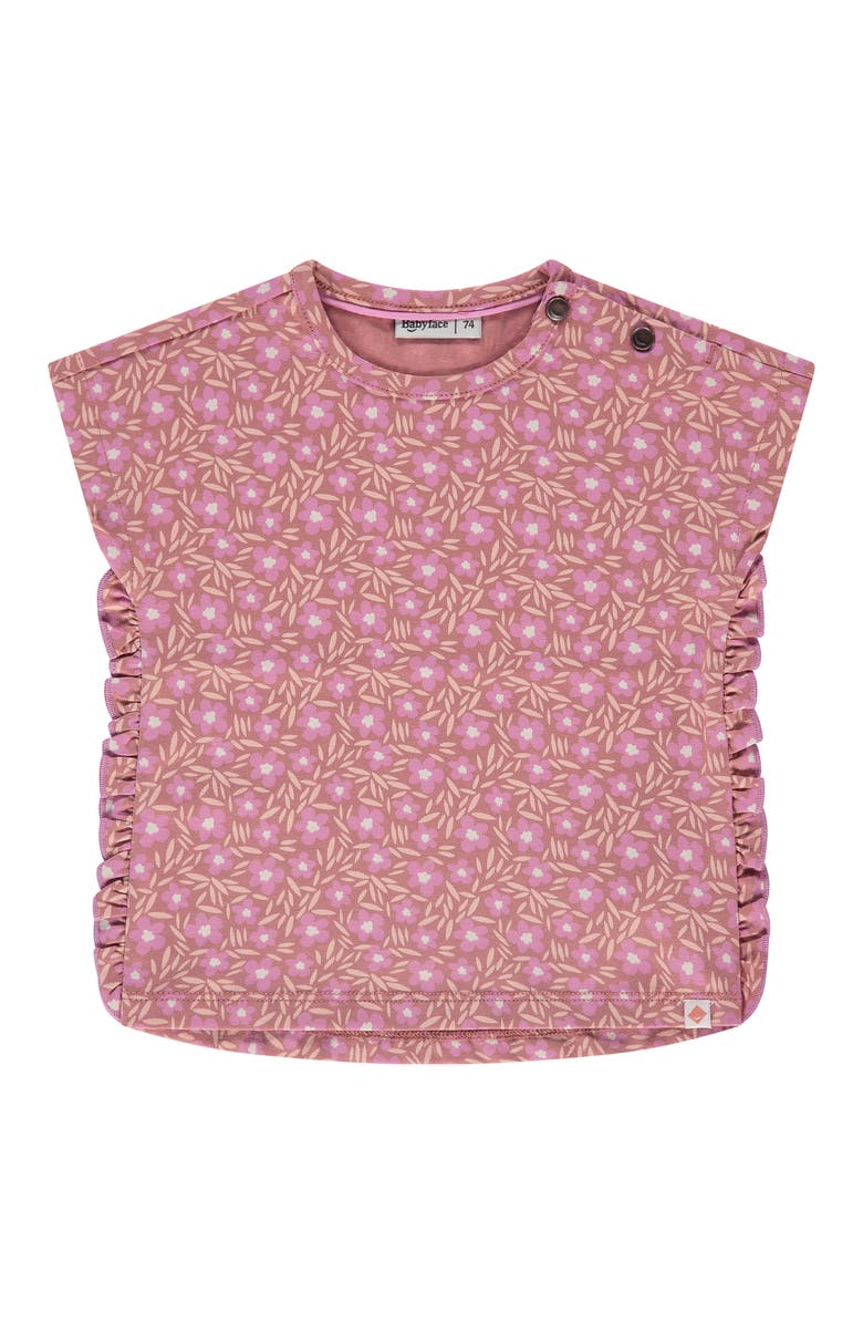 BABYFACE Floral Print Short Sleeve Top, Main, color, Lemonade