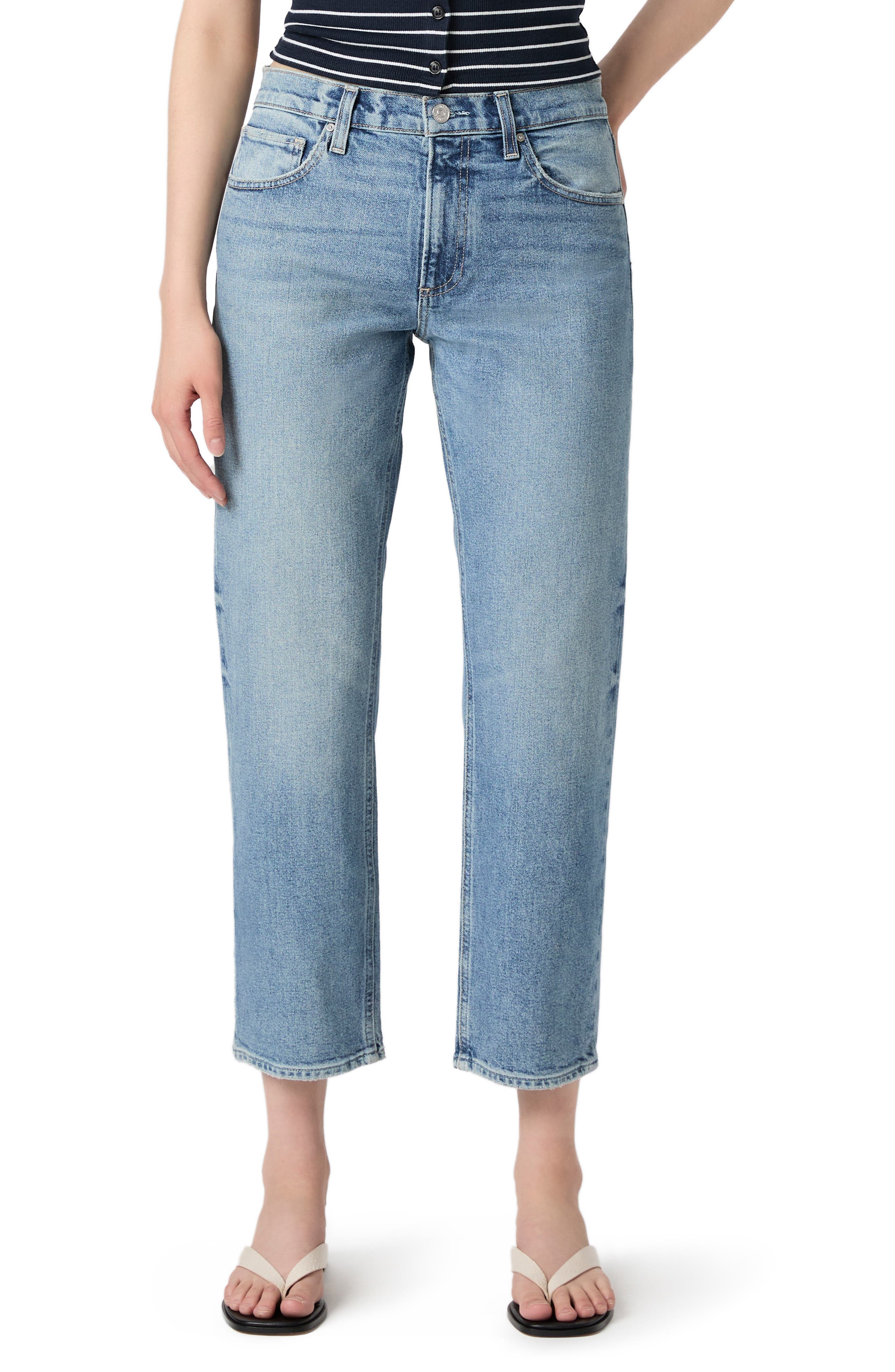 PAIGE Morgan Mid Rise Ankle Straight Leg Jeans