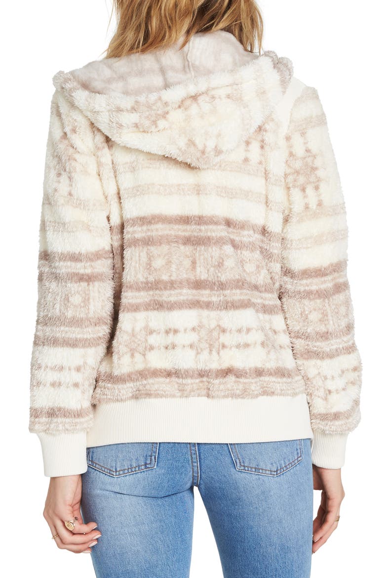 Cozy Down Fleece Hoodie, Alternate, color, NEUTRAL