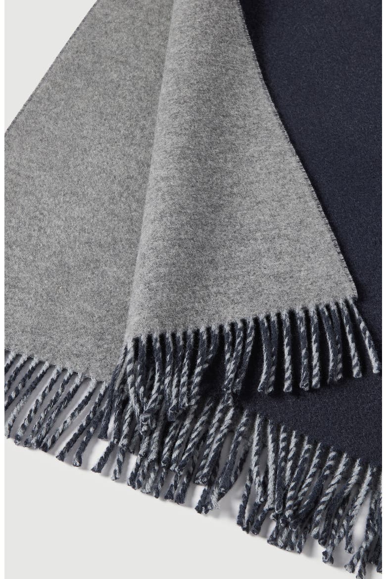 Wool and cashmere knit scarf, Alternate, color, Navy Blue