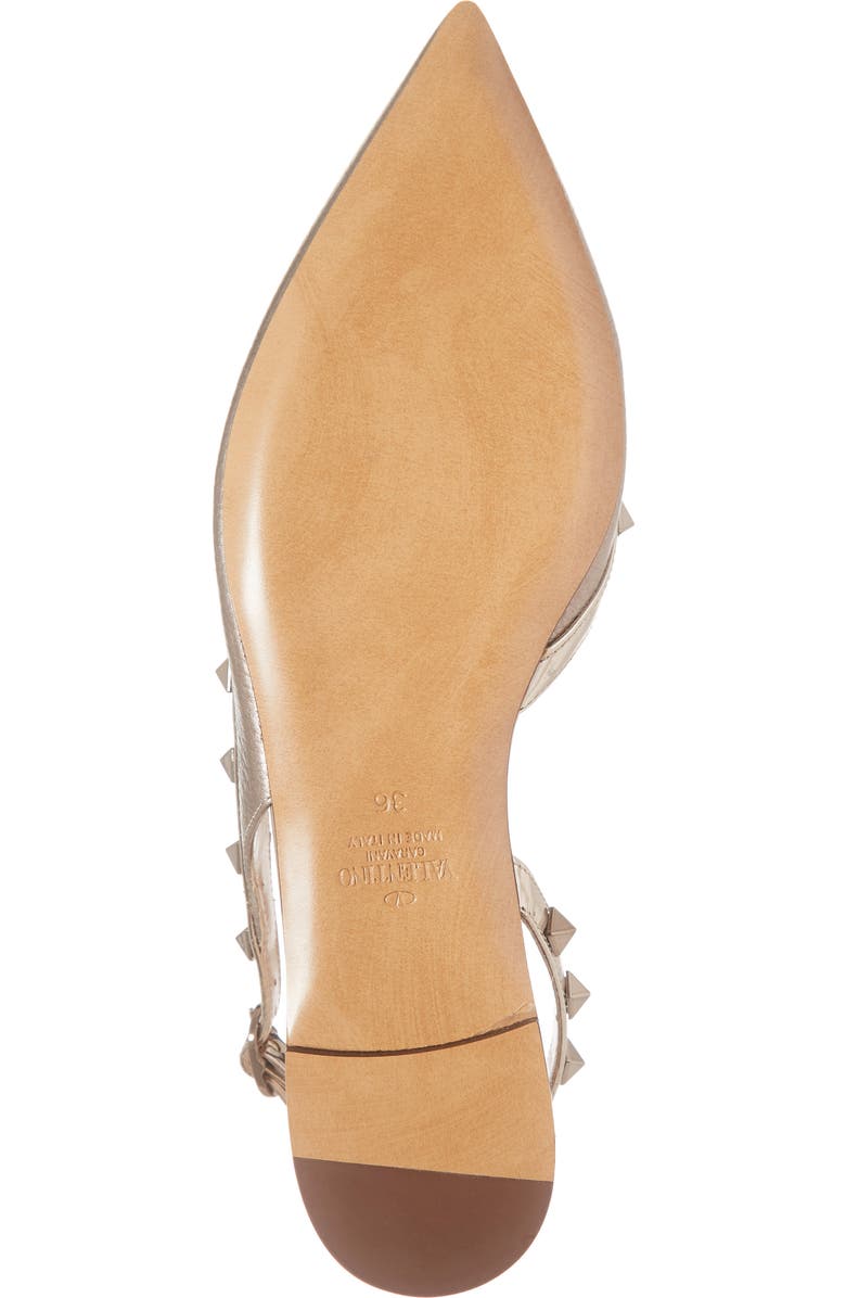 Valentino Garavani Rockstud Pointed Toe Slingback Flat, Alternate, color,