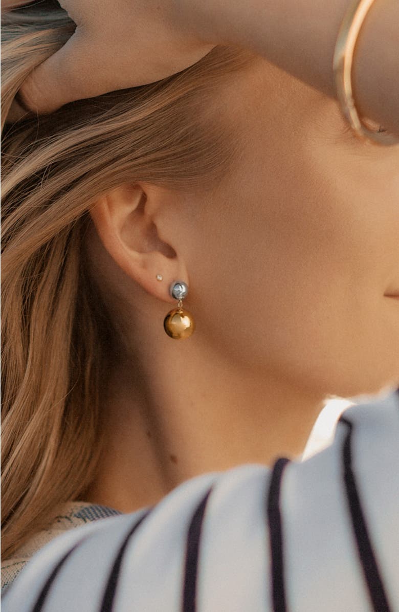 MADE BY MARY Sol Drop Stud Earrings, Alternate, color, Gold Plated