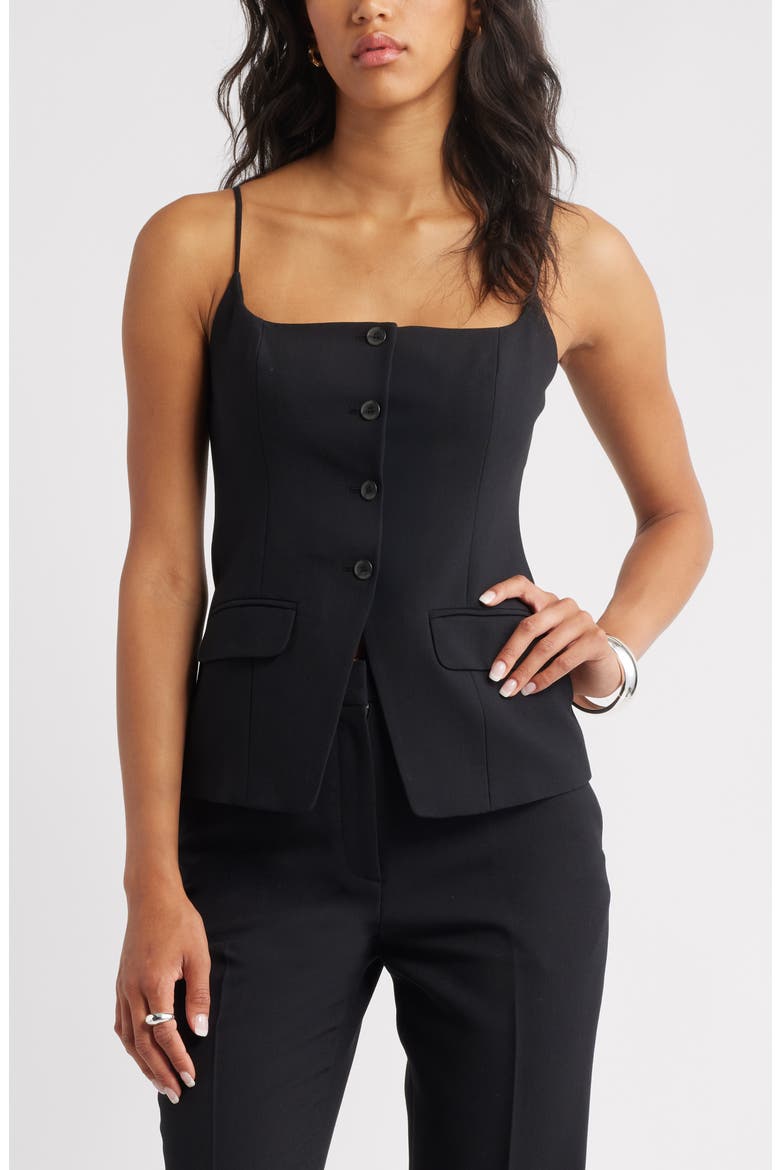 The Icon Cami Vest, Main, color, BLACK