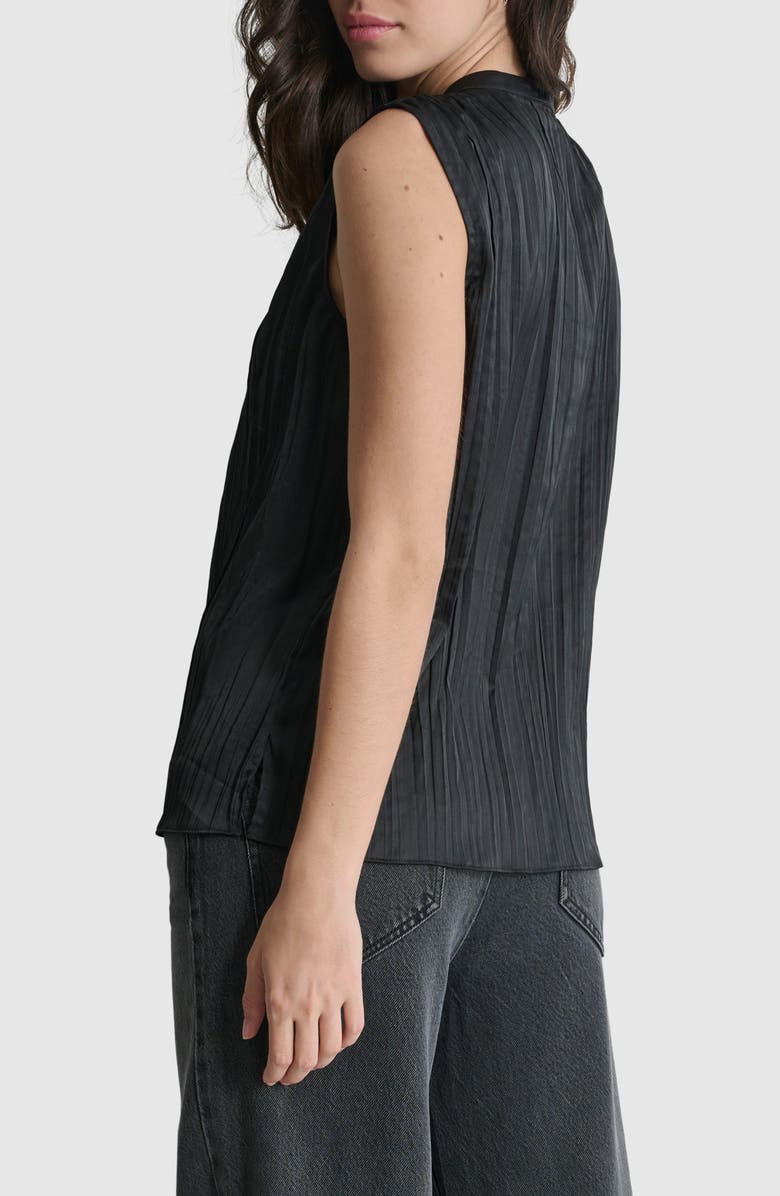DKNY Pleated Sleeveless Button-Up Shirt, Alternate, color, 