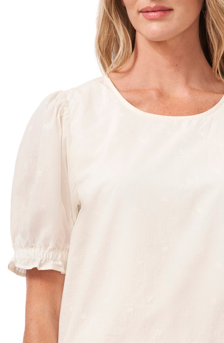 CeCe Puff Sleeve Embroidered Top, Alternate, color, 