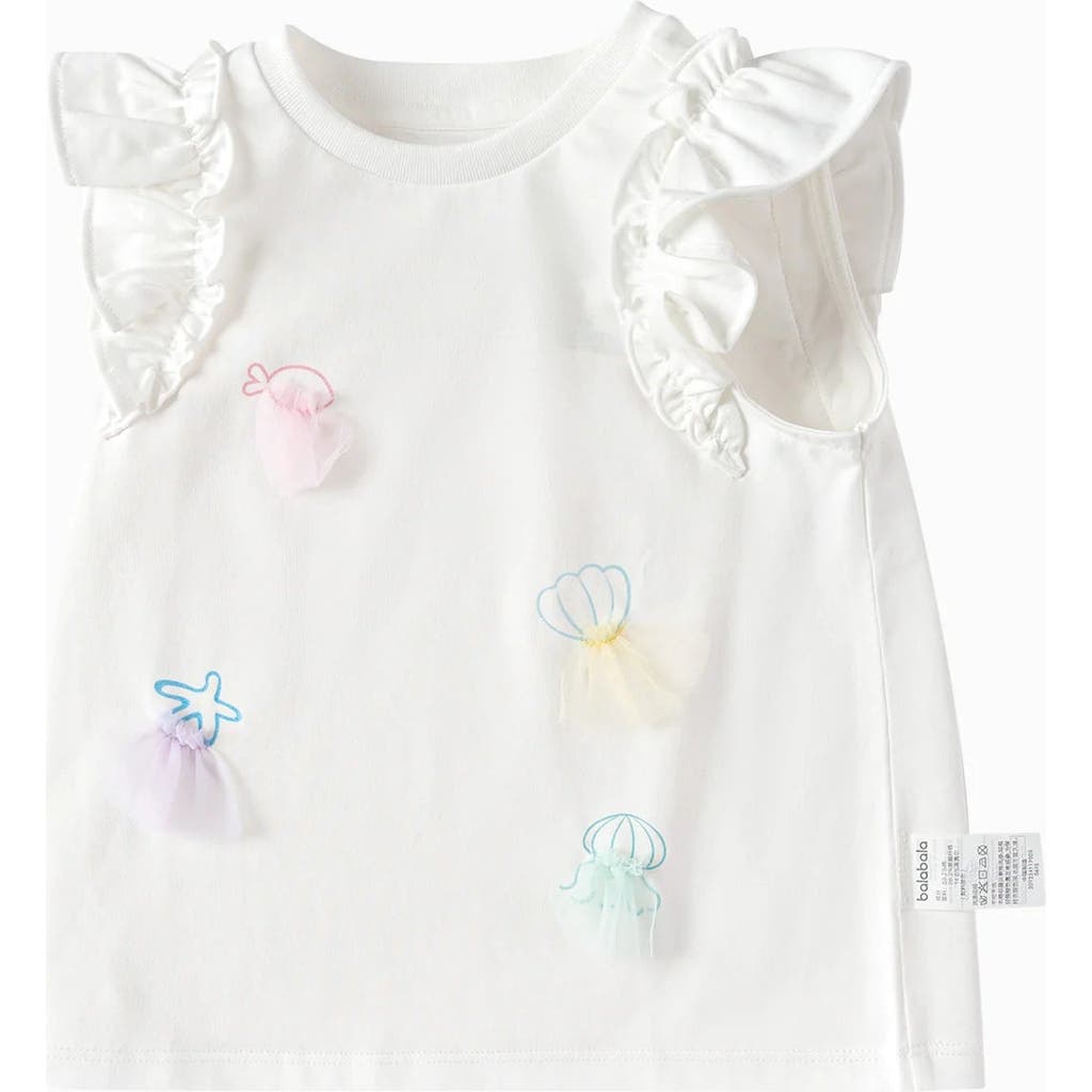 Balabala Sea Breeze Ruffle Sleeve Top