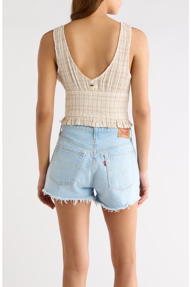 Paradise Check Cotton Blend Crop Tank, Alternate, color, OFF WHITE