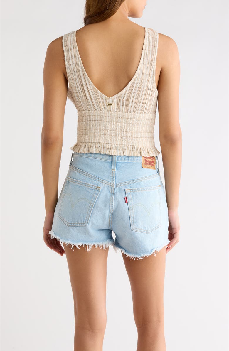 Rip Curl Paradise Check Cotton Blend Crop Tank, Alternate, color, Off White